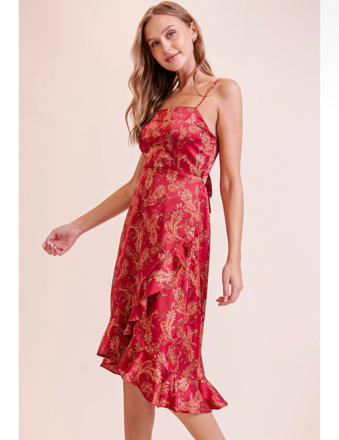 Ruby Paisley Satin Dress