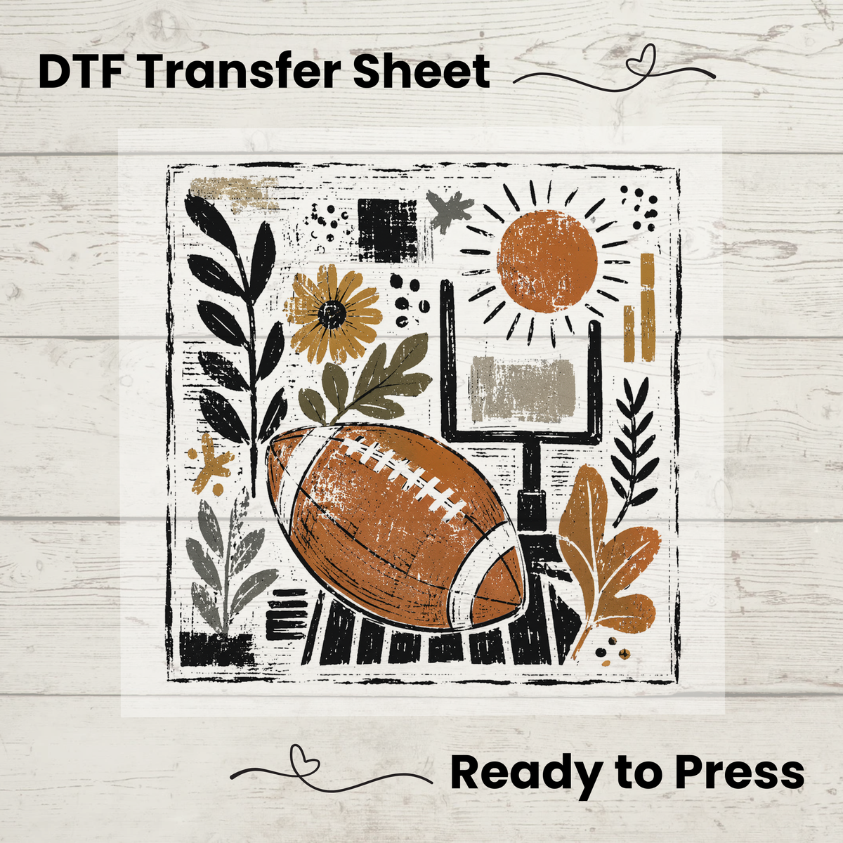 Boho Football Game Day DTF Transfer: 10"