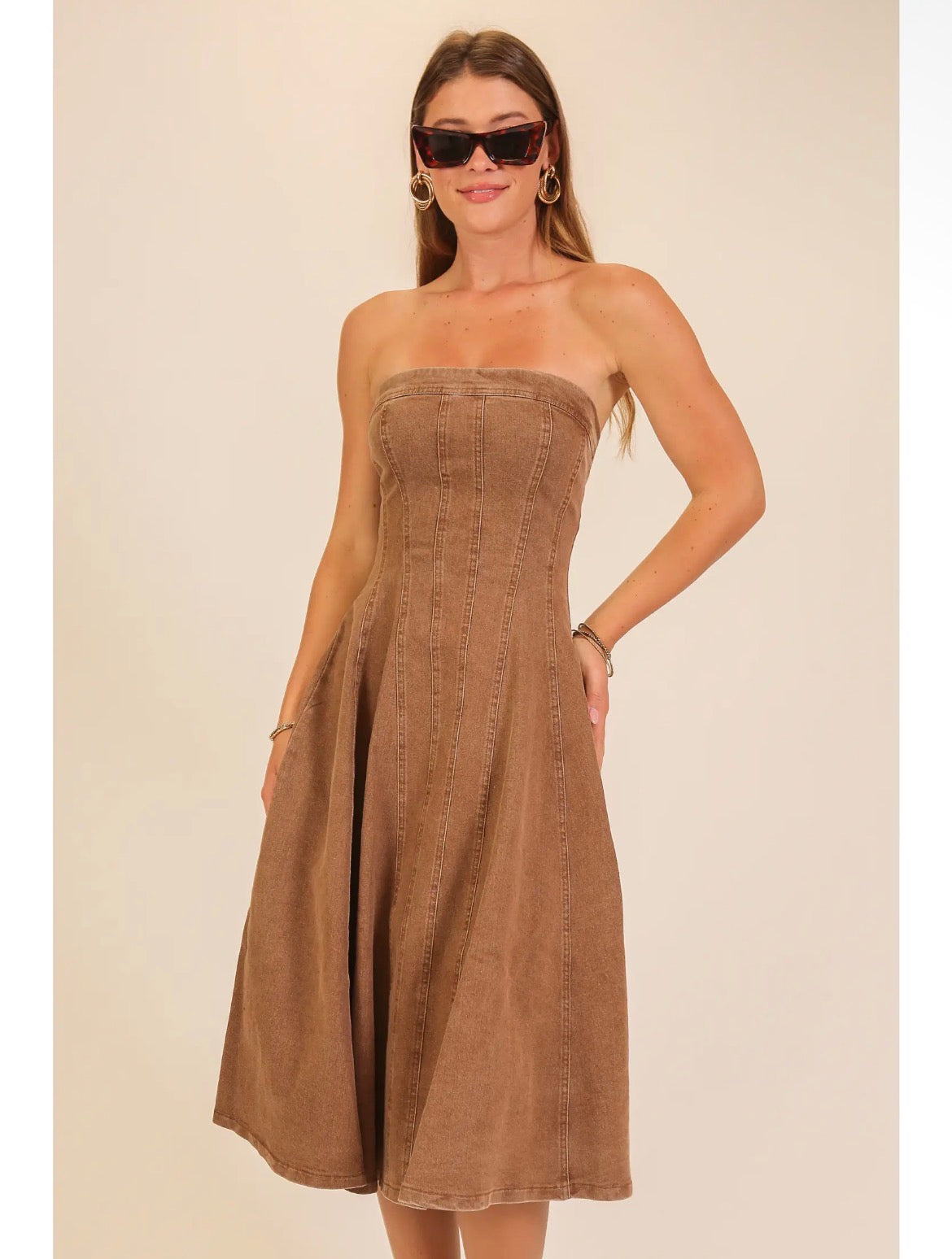 Mocha Denim Midi