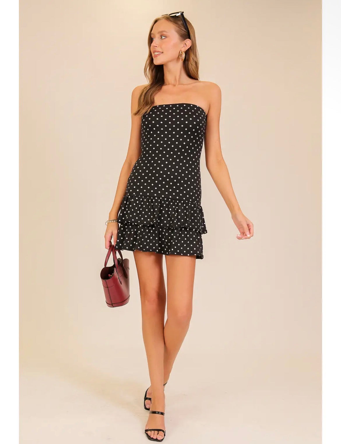 Polka Dot Ruffle Mini Dress
