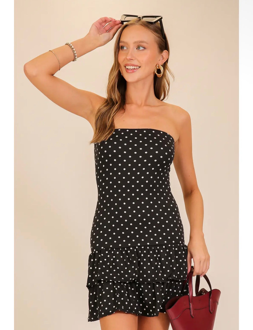 Polka Dot Ruffle Mini Dress