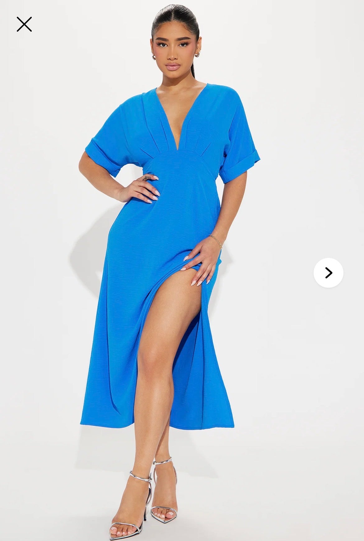 Electric Blue Plunge Dress