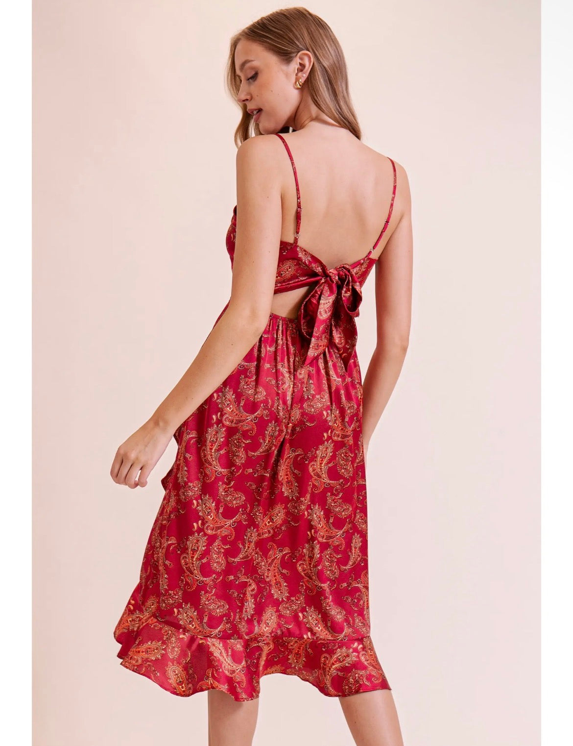Ruby Paisley Satin Dress