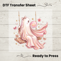 Pink Coquette Ghost Swing Halloween DTF Transfer: 10"
