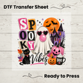 Spooky Vibes Ghost Halloween DTF Transfer: 10"