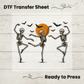 Dancing Skeletons Halloween DTF Transfer: 10"